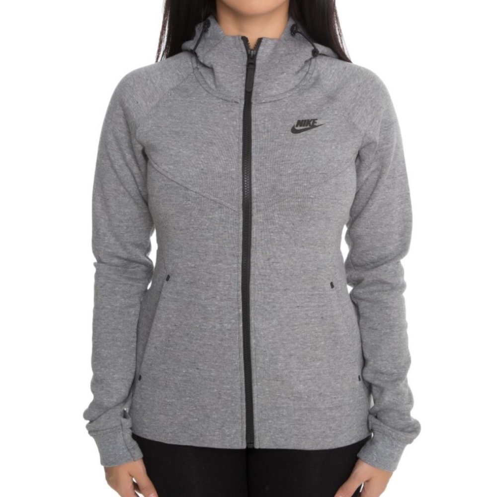 Nike Sportswear Tech Fleece Full Zip Hoodie Jacket - Women's Size L - Gray